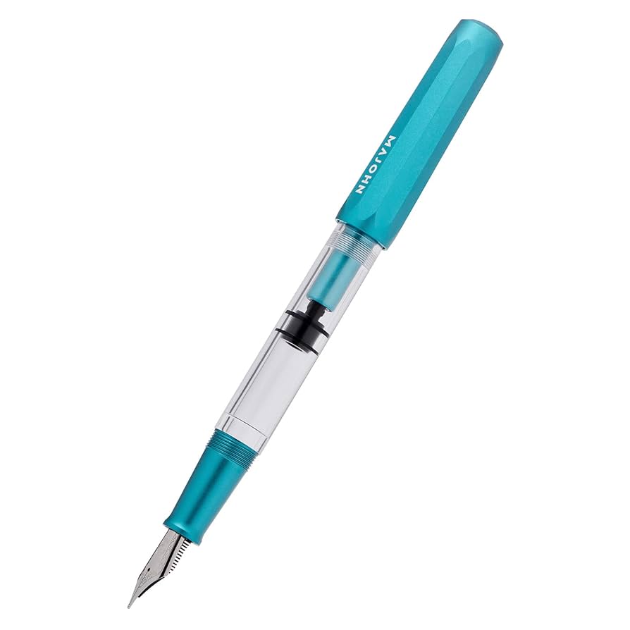 Majohn T1 Piston Fountain Pen Fine, Blue Aluminium